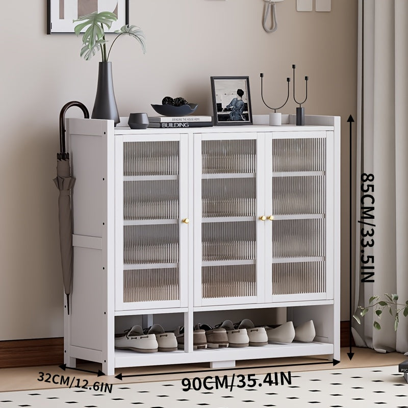 Entryway Shoe Organizer, All-In-One Storage Unit with Ample Space, Dust-Resistant And Airy Nan Bamboo Storage Solution, Minimalist Hallway Organizer, Footwear Rack