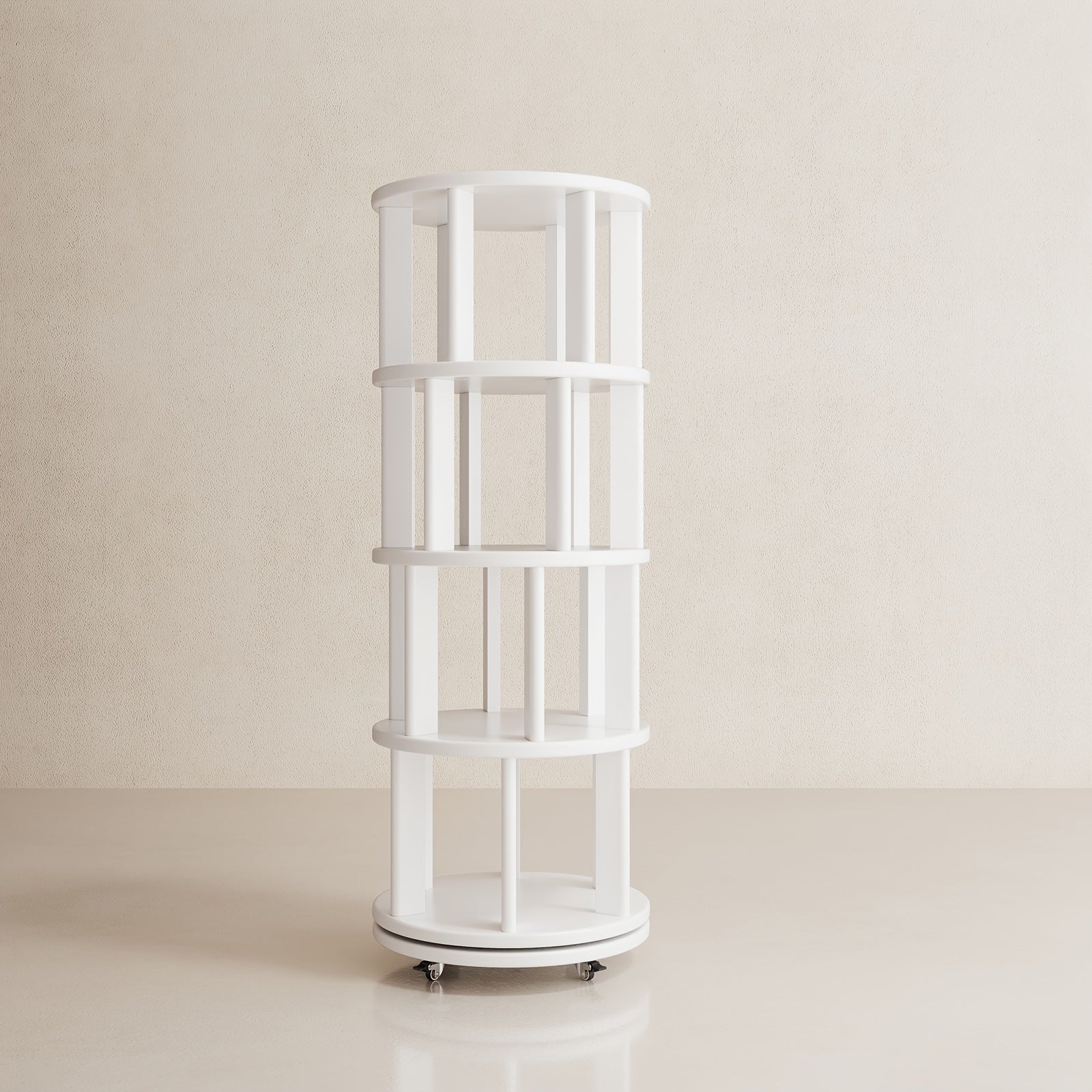 A 4\u002F6-Layer Solid Wood Bookshelf Storage Cabinet That Rotates 360°. This Festive Living Room Furniture Comes with Limited-Time Special Deals. Available in Three Styles