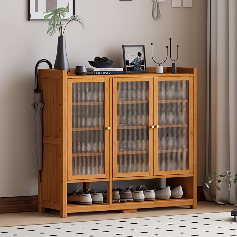 Entryway Shoe Organizer, All-In-One Storage Unit with Ample Space, Dust-Resistant And Airy Nan Bamboo Storage Solution, Minimalist Hallway Organizer, Footwear Rack