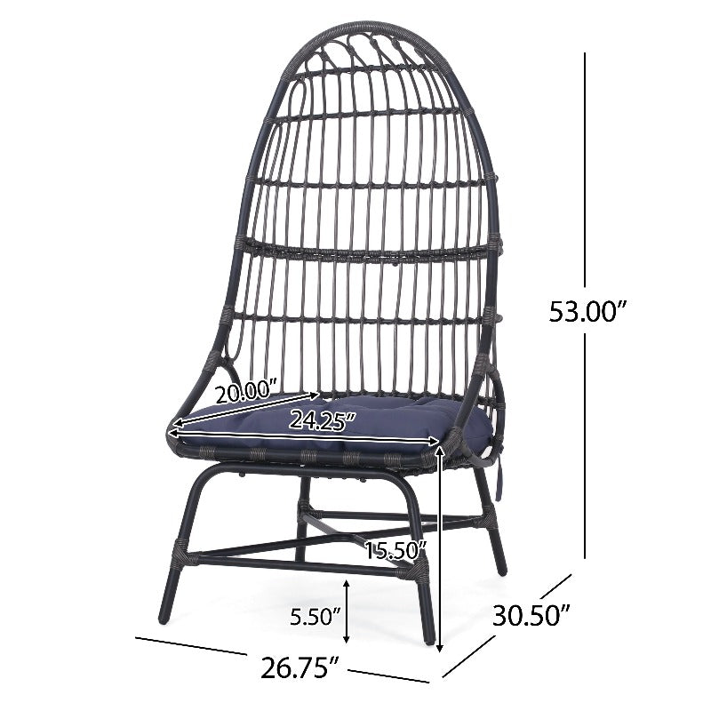Elon Cocoon Chair, Patio Lounge Chair, Comfortable, Breathable and Durable and Easy to Clean, Suitable for Outdoor Relaxation in Patios, Gardens, Backyards and Poolside Areas.