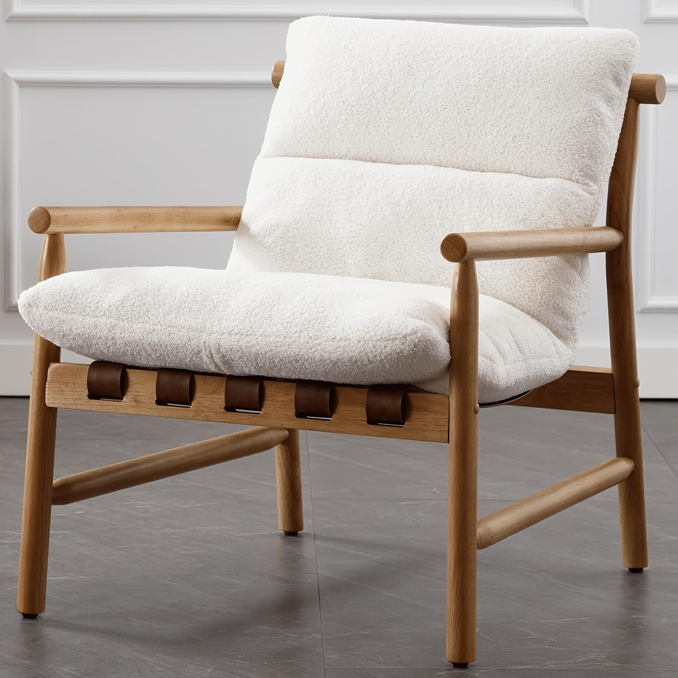 One Modern Accent Chair with Upholstery, Featuring Easy Assembly. This Solid Wood Lounge Chair Comes with a Removable Cushion And Is Designed for Low Back Support, Perfect for Reading in The Living Room, Bedroom, Or Balcony