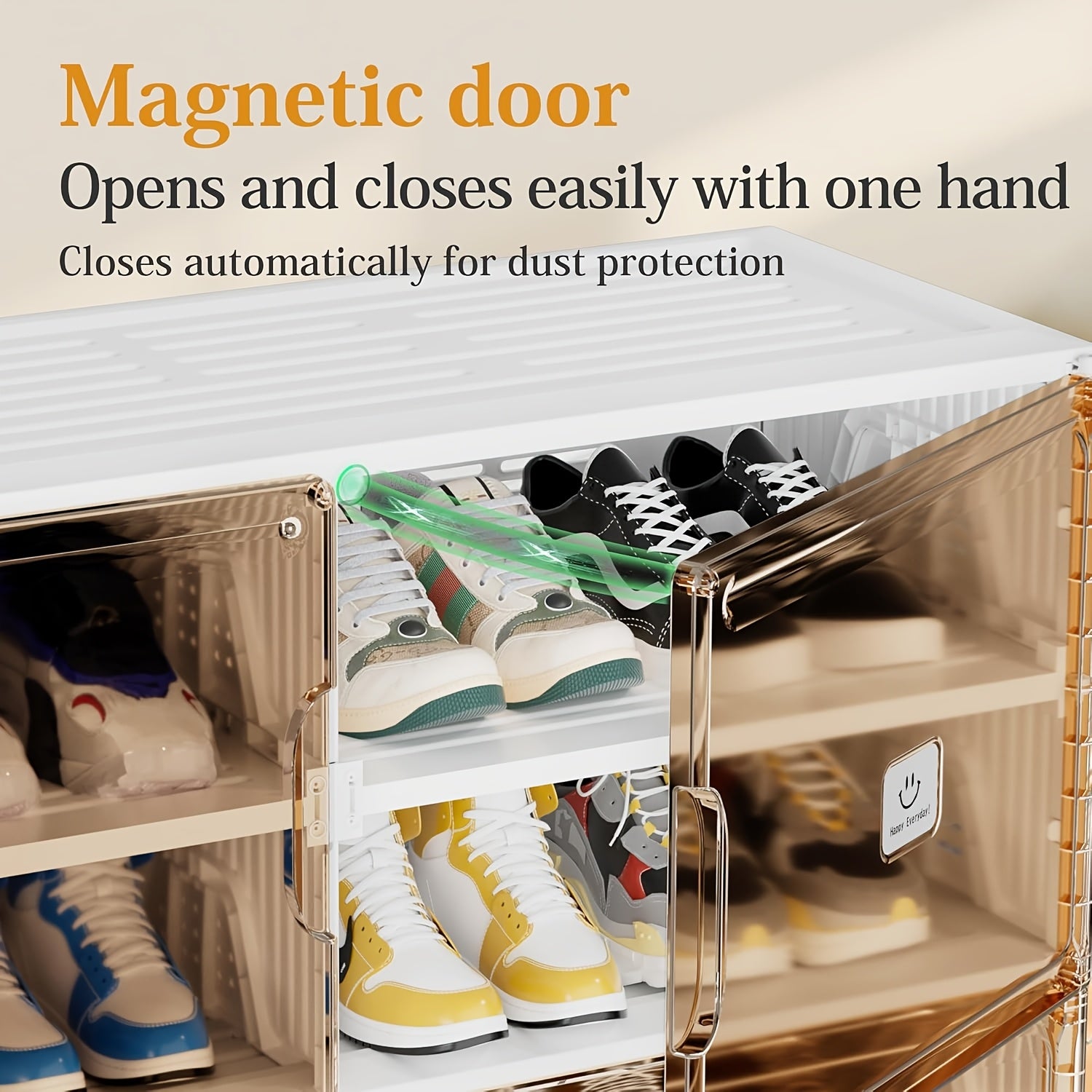 KERDOM Foldable Shoes Rack Storage Cabinet with Clear Doors - Collapsible Stackable Large Capacity 16-40 Shoes Organizer for Boots, Sneakers, Easy Set Up, Portable Shoes Boxes Container Shelf with Cover 16-40 Pairs for Closet, Entryway, Tall Shoes