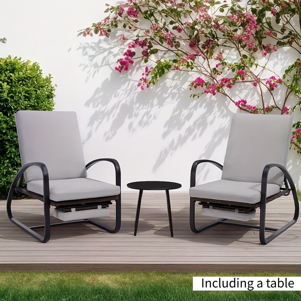 Set with Table Patio Chaise Lounge Chairs, Patio Recliner Chair, Outdoor Furniture Set 5-Position Adjustable, Outdoor, Bench for Deck, Lawn, Garden